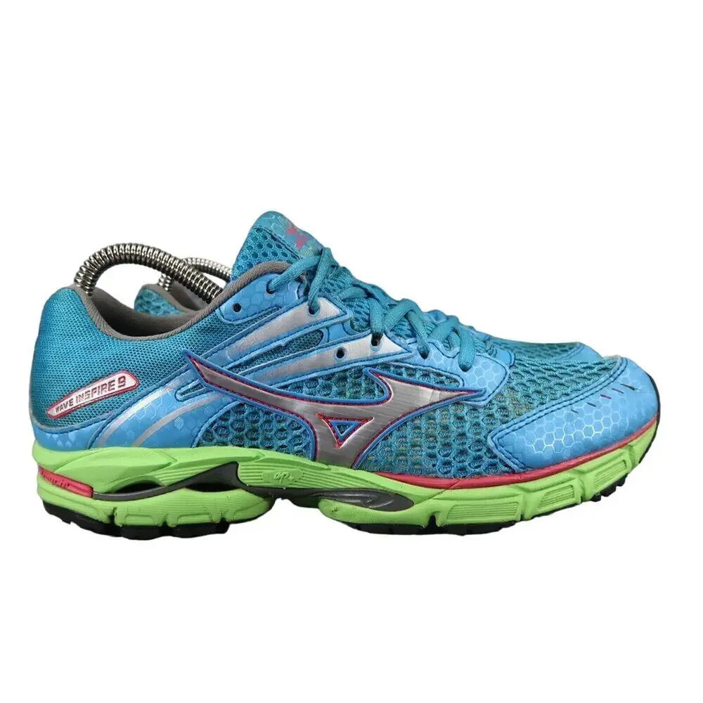 Mizuno Shoes Womens 8 Athletic Running Wave Inspire 9 Sport Trainer Active Blue